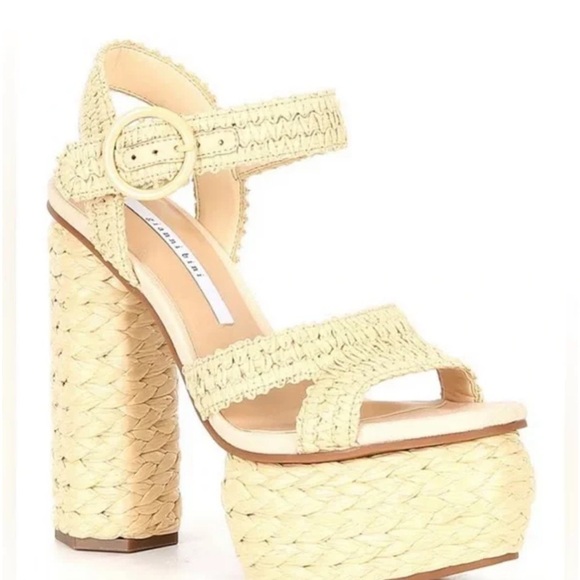 Gianni Bini Pelle Raffia Platform Sandals size 10 - Picture 1 of 8